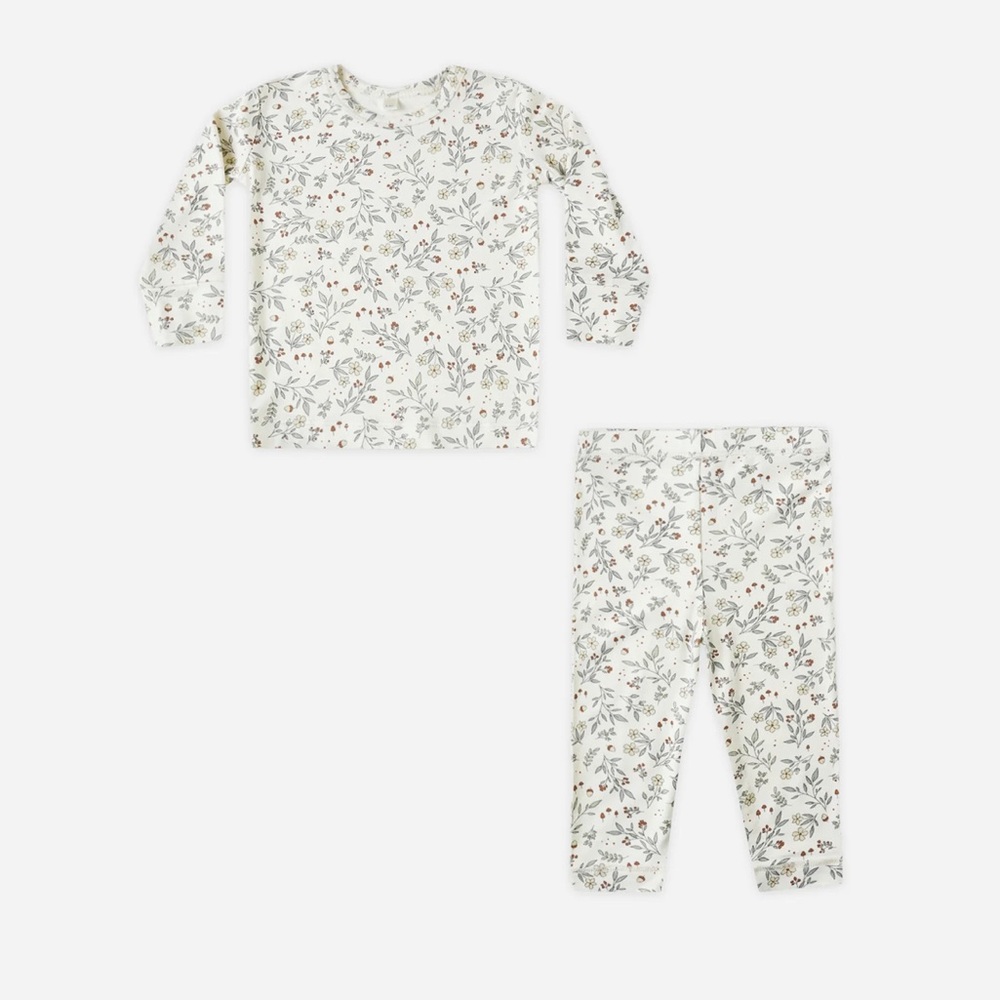 Quincy Mae Botanical Print Kids Pajama Set
